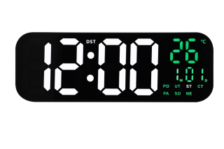 JVD Digitální černé nástěnné hodiny s LED bílými číslicemi JVD DH9016.3