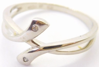 Klenoty Budín Dámský diamantový prsten z bílého zlata s diamanty vel. 54 0,016CT 585/1,92gr B0129 SKLADEM