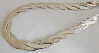 Klenoty Budín Stříbrný pletený masivní náramek - rhodiovaný 18cm 5,63gr 0304256