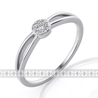 Luxusní zásnubní diamantový prsten z bílého zlata 10/0,05 ct 585/1,55 gr