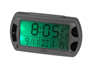 Rádiem řízený digitální budík JVD RB358.1 s teploměrem a podsvícením
