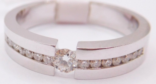 Klenoty Budín Zásnubní diamantový prsten z bílého zlata 585/4,24gr 1/0,10ct vel. 55 HKD62