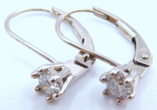 Klenoty Budín Diamantové zlaté náušnice s diamanty (bílé zlato) 0,320CT 585/0,93gr HKD67