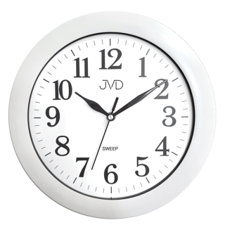 JVD Bílé nástěnné tiché netikající hodiny JVD HX2149.1