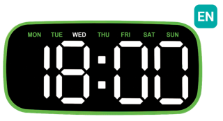 JVD Digitální budík do sítě s LED podsvícením a angličtinou JVD SB112.4