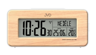 JVD Digitální rádiem řízený budík v imitaci dřeva JVD RB9334.4