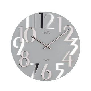 Luxusní moderní zrcadlové šedé hodiny JVD design HT101.3