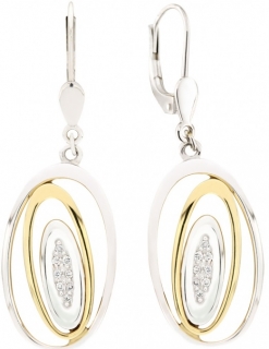 Elegantní diamantové náušnice ze žlutého zlata AGAPE s brilianty 1750129